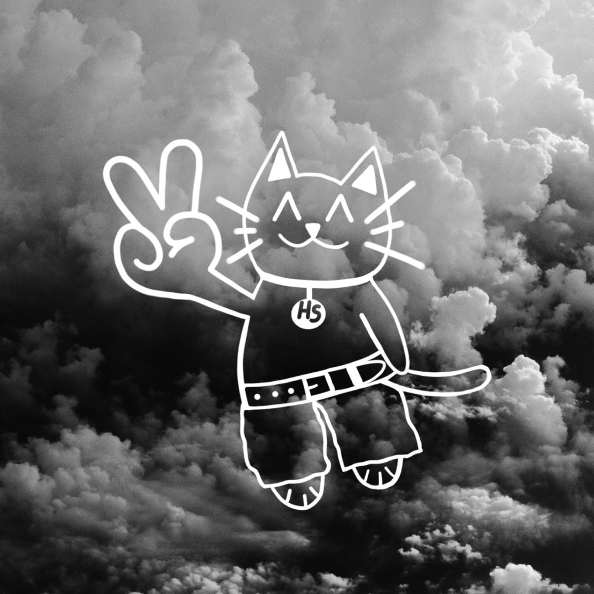 Peace Sign Cat